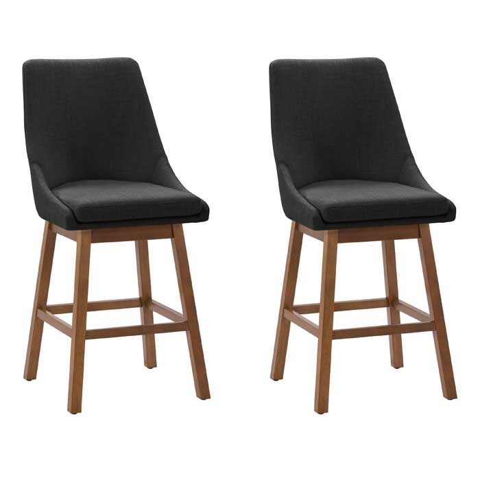 dark grey and brown High Back Bar Stools Set of 2 Luca Collection product image by CorLiving#color_dpt-dark-grey