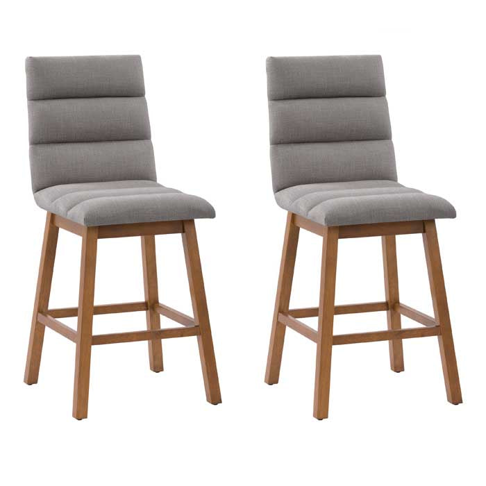 light grey and brown Wood Bar Stools Set of 2 Lilibet Collection product image by CorLiving#color_dpt-grey