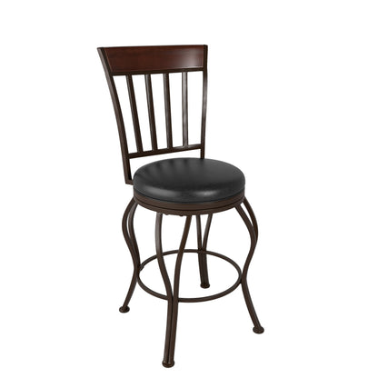 dark brown Metal Bar Stool with Back CorLiving Collection product image by CorLiving#color_dark-brown