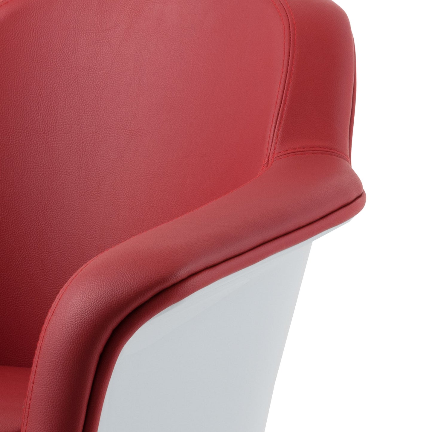 red Leather Swivel Chair CorLiving Collection detail image by CorLiving#color_red