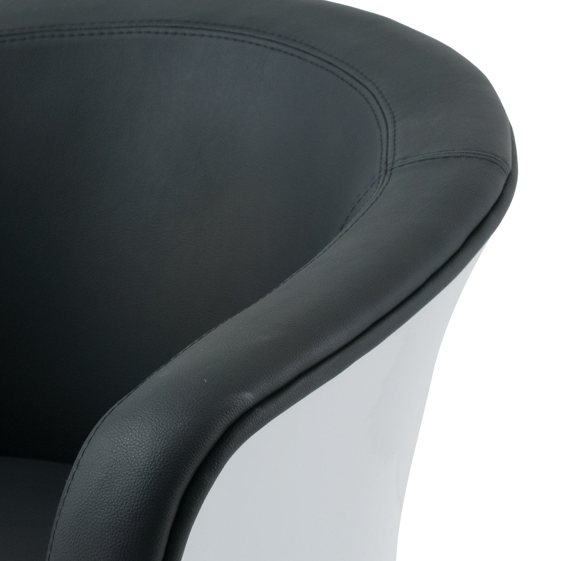 black Swivel Barrel Chair CorLiving Collection detail image by CorLiving#color_black