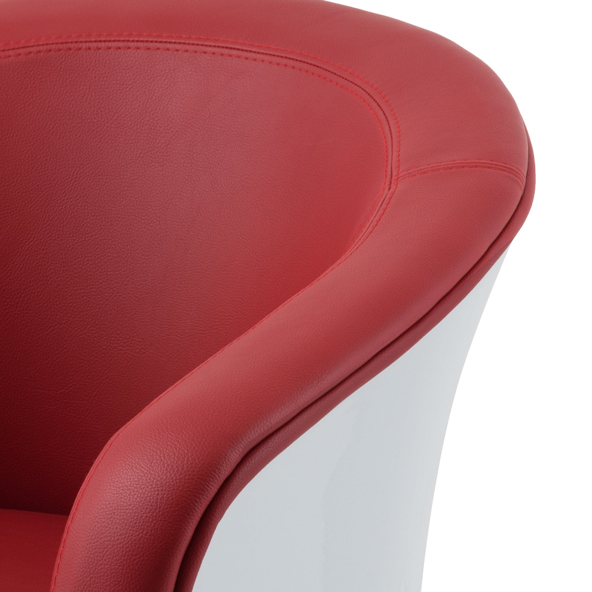 red Swivel Barrel Chair CorLiving Collection detail image by CorLiving#color_red