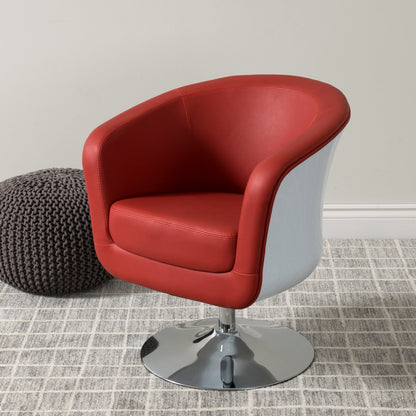 red Swivel Barrel Chair CorLiving Collection lifestyle scene by CorLiving#color_red