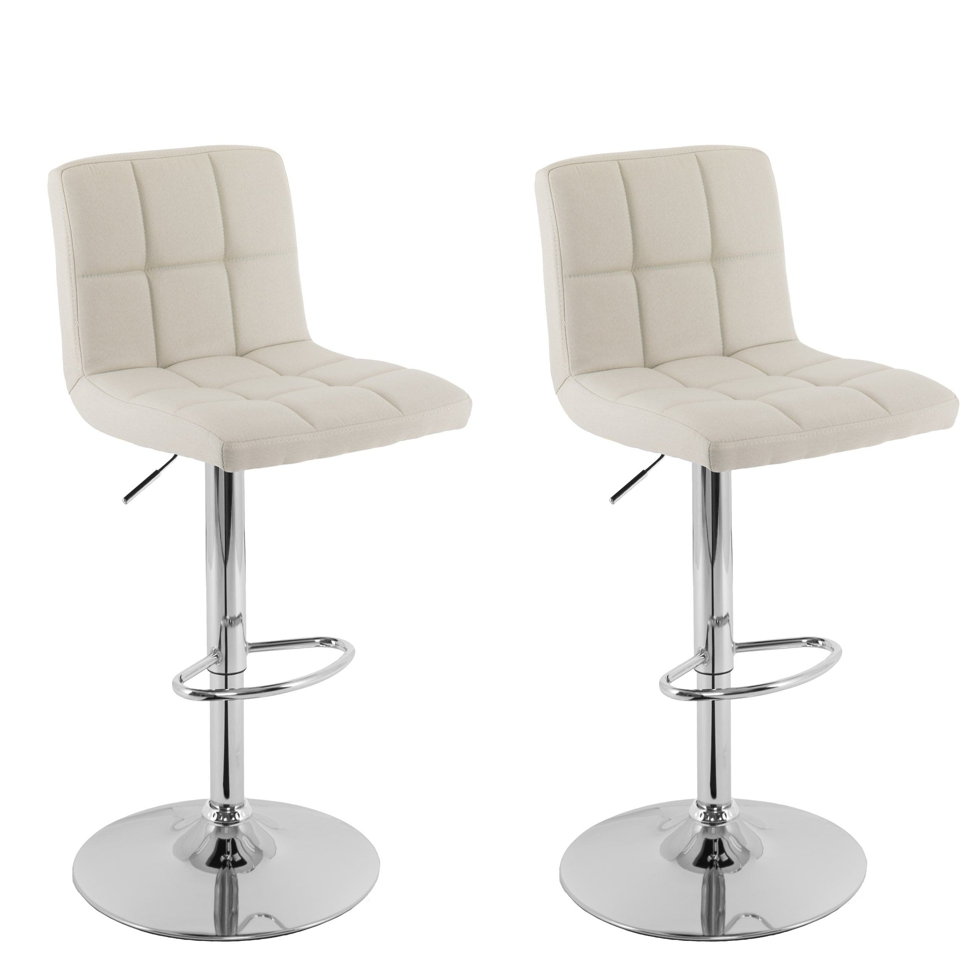 cream Adjustable Height Bar Stools Set of 2 CorLiving Collection product image by CorLiving#color_cream