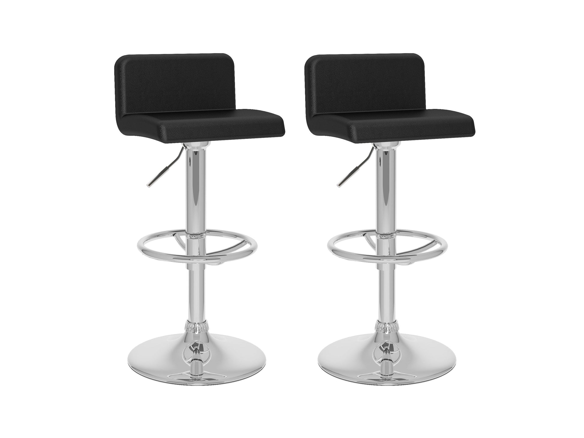 black Low Back Bar Stools Set of 2 Atlas Collection product image by CorLiving#color_black