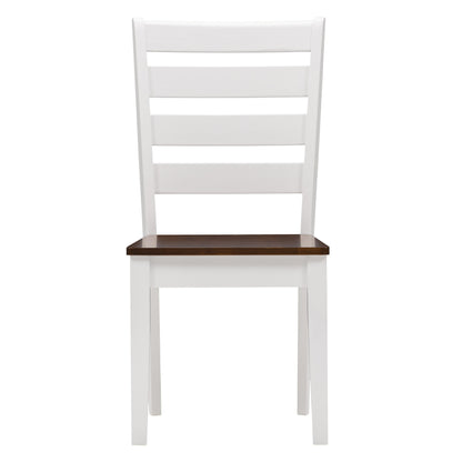 white and brown High Back Wooden Dining Chairs, Set of 2 Memphis Collection product image by CorLiving#color_white-and-brown