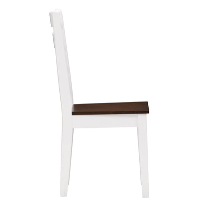 white and brown High Back Wooden Dining Chairs, Set of 2 Memphis Collection product image by CorLiving#color_white-and-brown