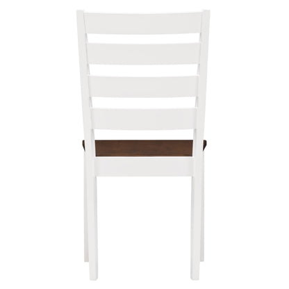 white and brown High Back Wooden Dining Chairs, Set of 2 Memphis Collection product image by CorLiving#color_white-and-brown