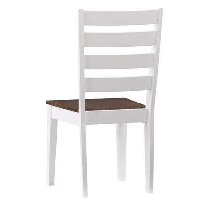 white and brown High Back Wooden Dining Chairs, Set of 2 Memphis Collection product image by CorLiving#color_white-and-brown