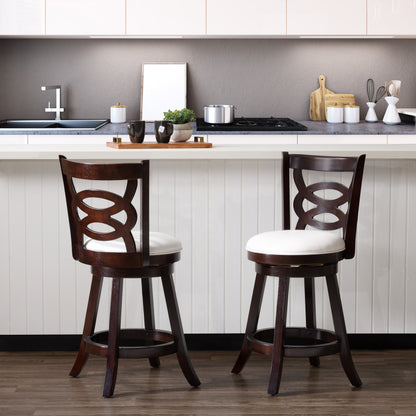 white Wood Bar Stools Counter Height Wren Collection lifestyle scene by CorLiving#color_white