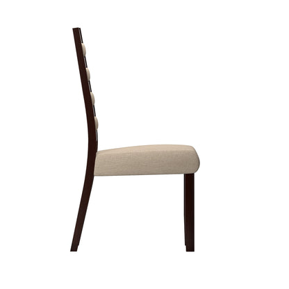 espresso Cream Dining Chairs, Set of 2 Ladder Collection product image by CorLiving#color_espresso