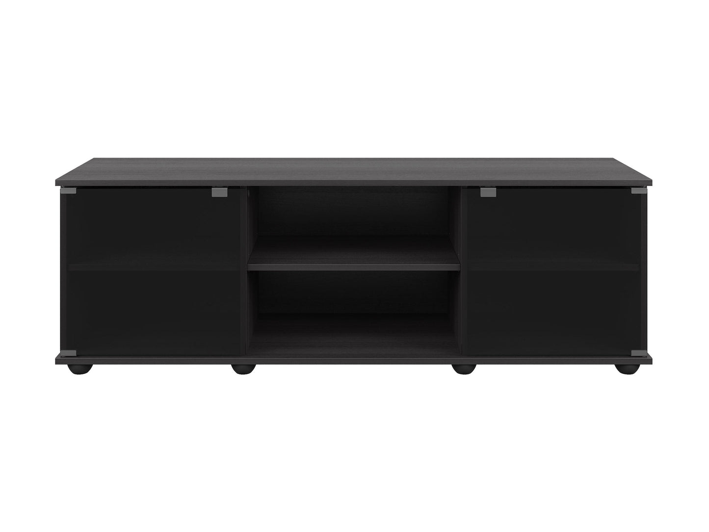 black TV Stand with Glass Doors for TVs up to 75" Fiji Collection product image by CorLiving#color_black