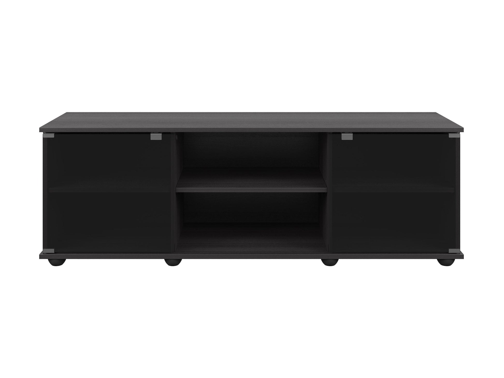 black TV Stand with Glass Doors for TVs up to 75" Fiji Collection product image by CorLiving#color_black