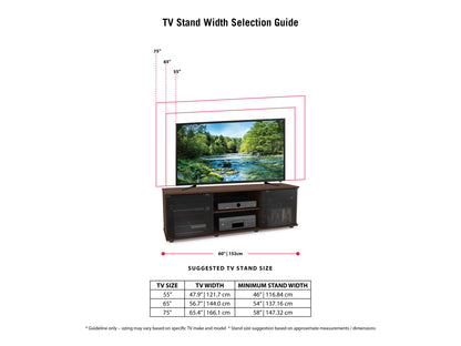 maple Wood TV Stand for TVs up to 75" Fiji Collection infographic by CorLiving#color_maple