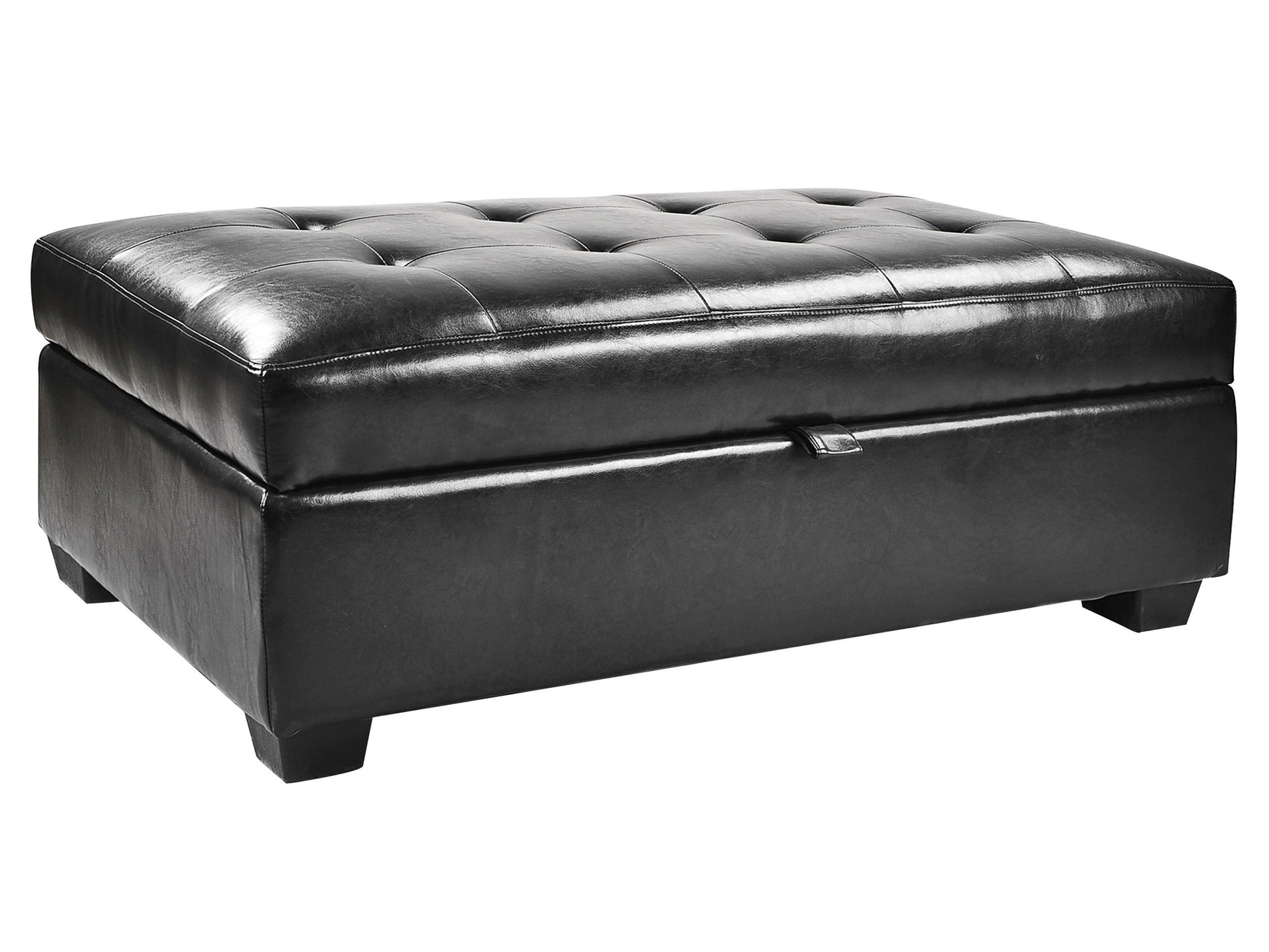 black Tufted Ottoman with Storage Antonio Collection product image by CorLiving#color_antonio-black