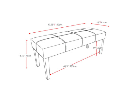 Brown Ottoman Elias Collection measurements diagram by CorLiving#color_elias-brown