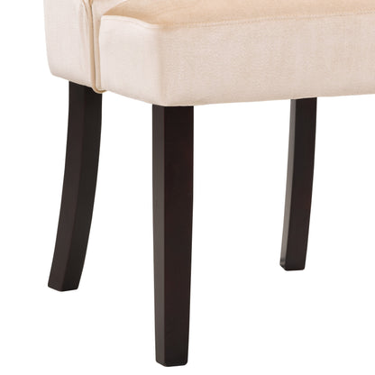 beige Velvet Accent Chairs Set of 2 Antonio Collection detail image by CorLiving#color_beige-1