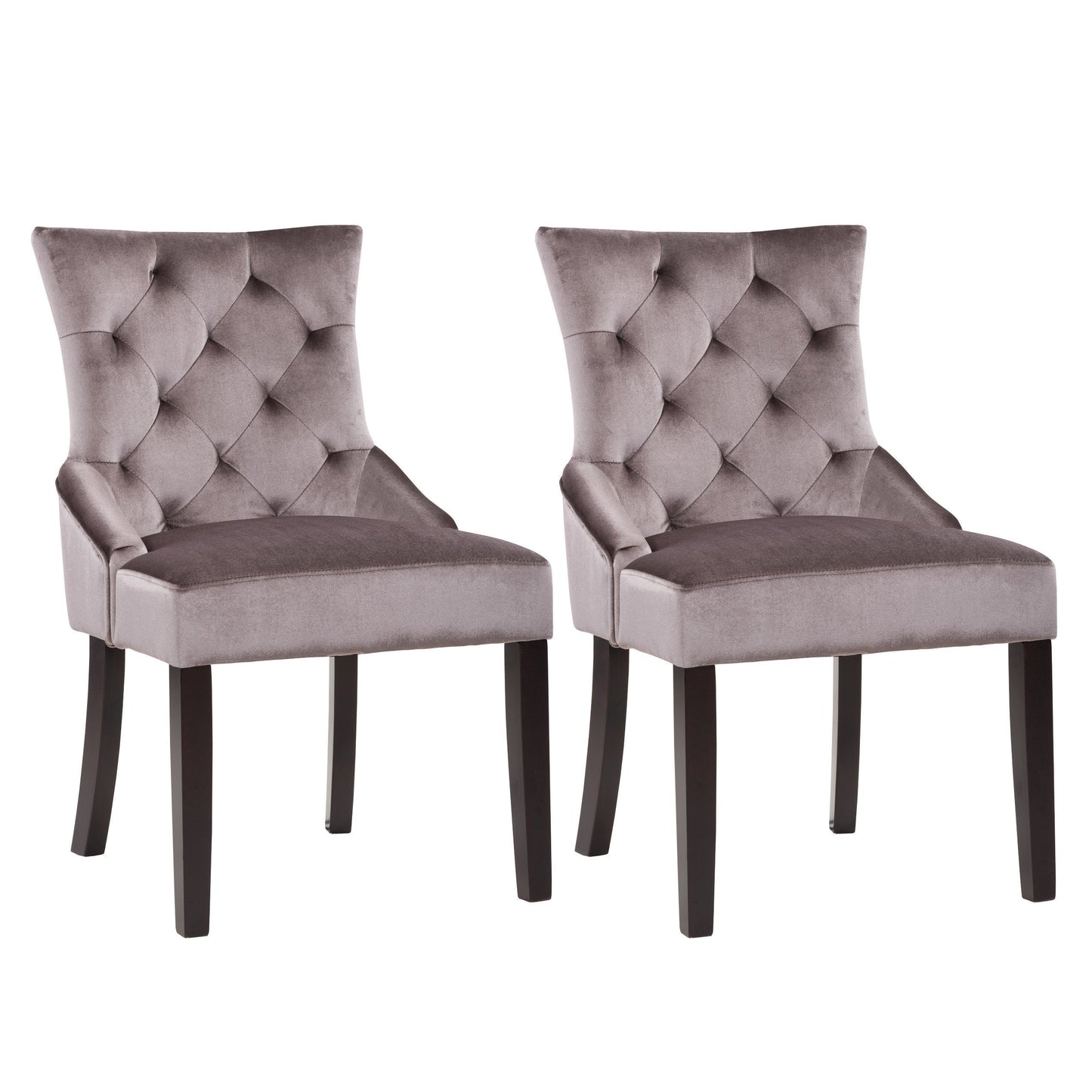 mauve Velvet Accent Chairs Set of 2 Antonio Collection product image by CorLiving#color_mauve