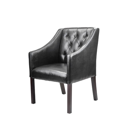 black Leather Club Chair Set of 2 Antonio Collection product image by CorLiving#color_black