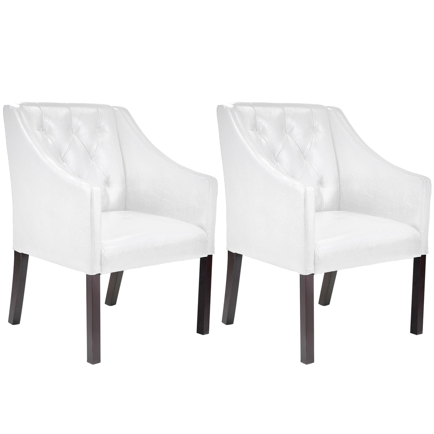 white Leather Club Chair Set of 2 Antonio Collection product image by CorLiving#color_white