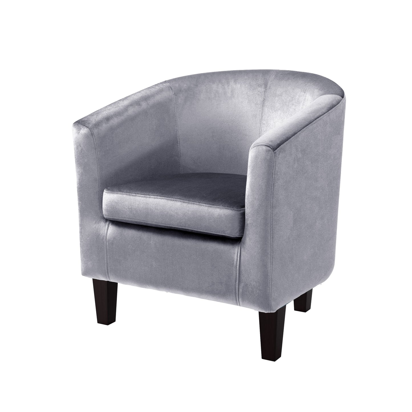 silver Velvet Barrel Chair Sasha Collection product image by CorLiving#color_silver