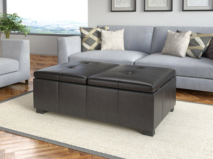 Black Ottoman Antonio Collection lifestyle scene by CorLiving#color_antonio-black