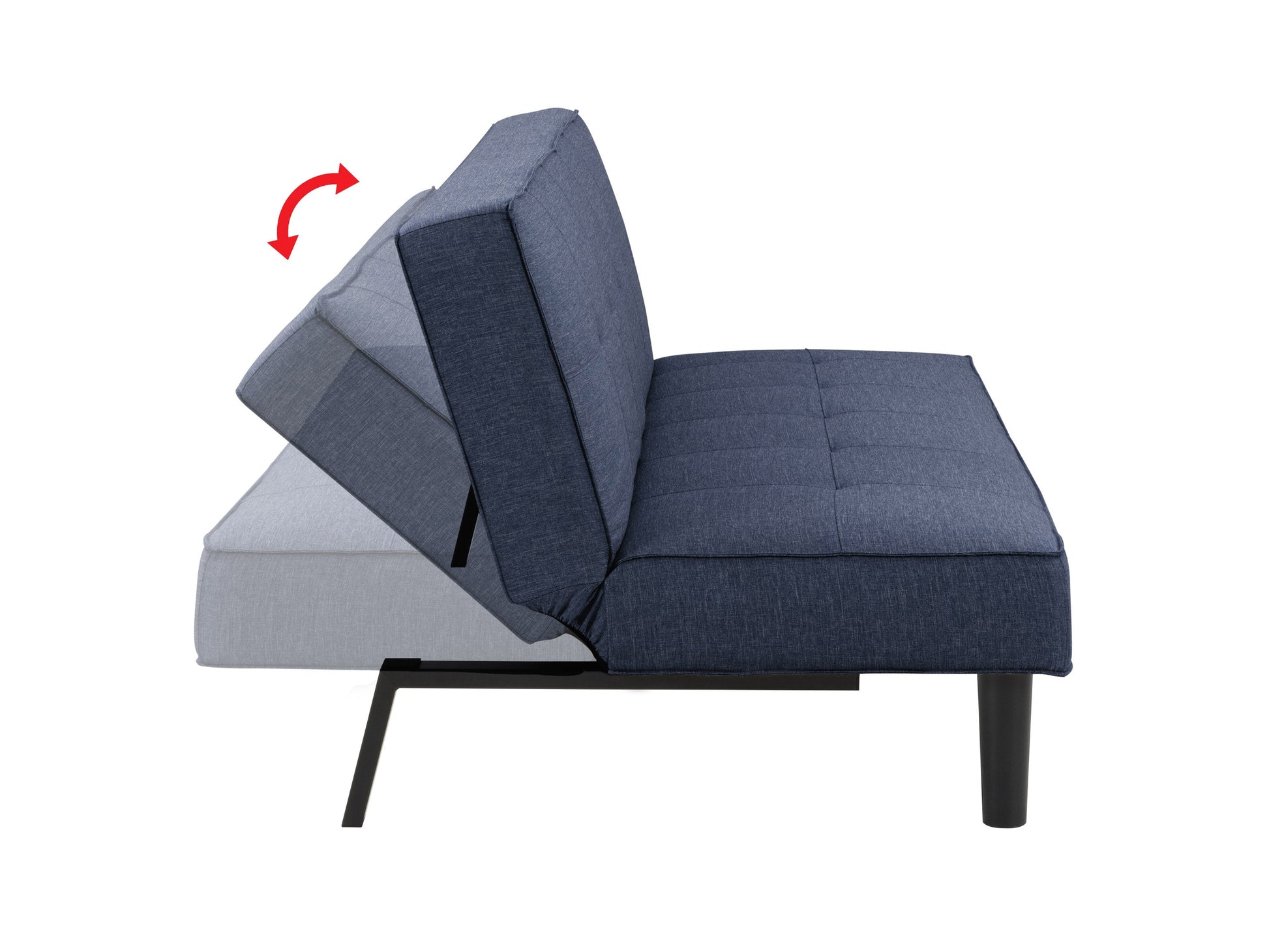 navy blue Convertible Futon Sofa Bed Yorkton collection detail image by CorLiving#color_navy-blue