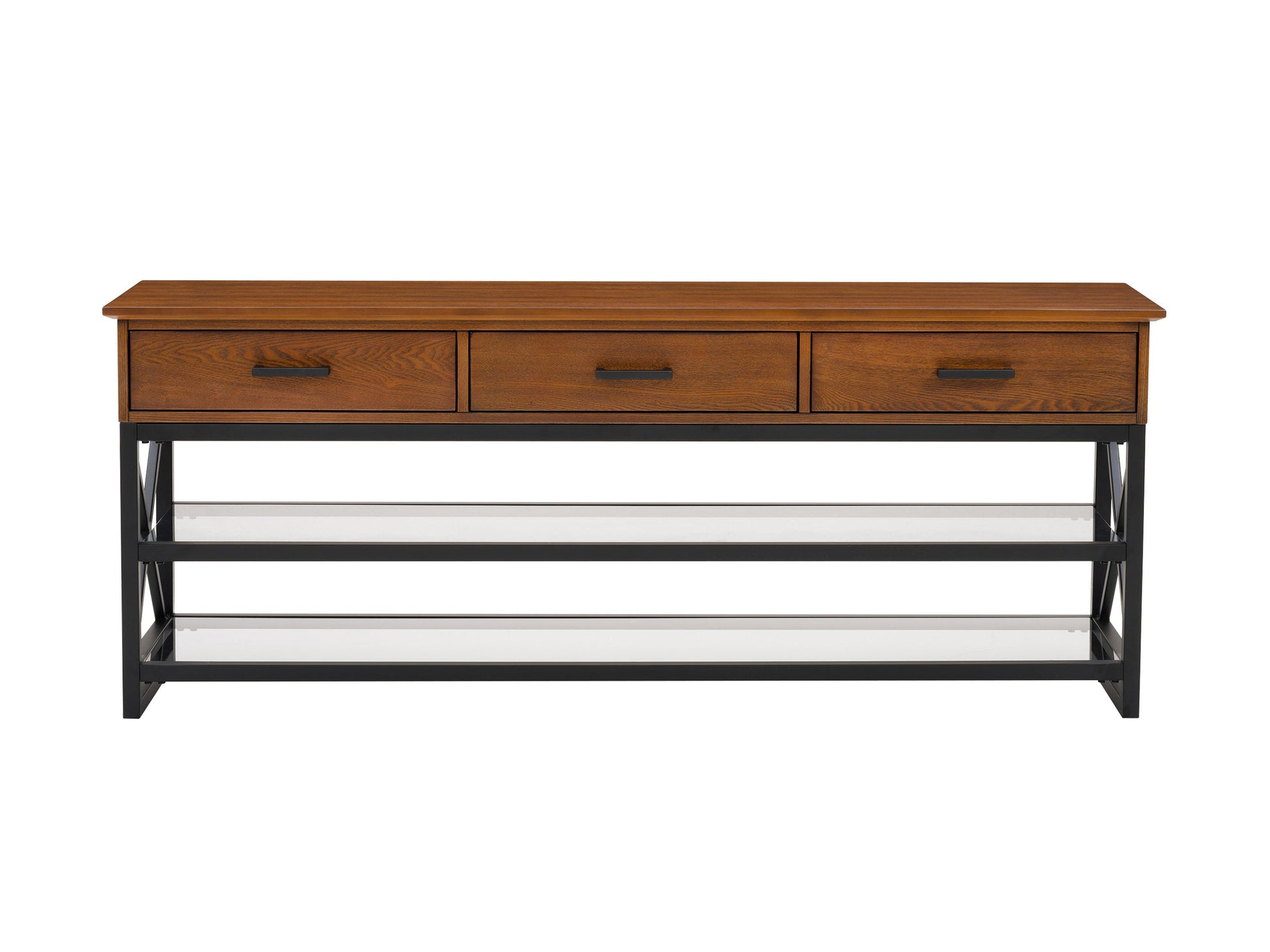 cherry brown TV Bench for TVs up to 75" Houston Collection product image by CorLiving#color_cherry-brown