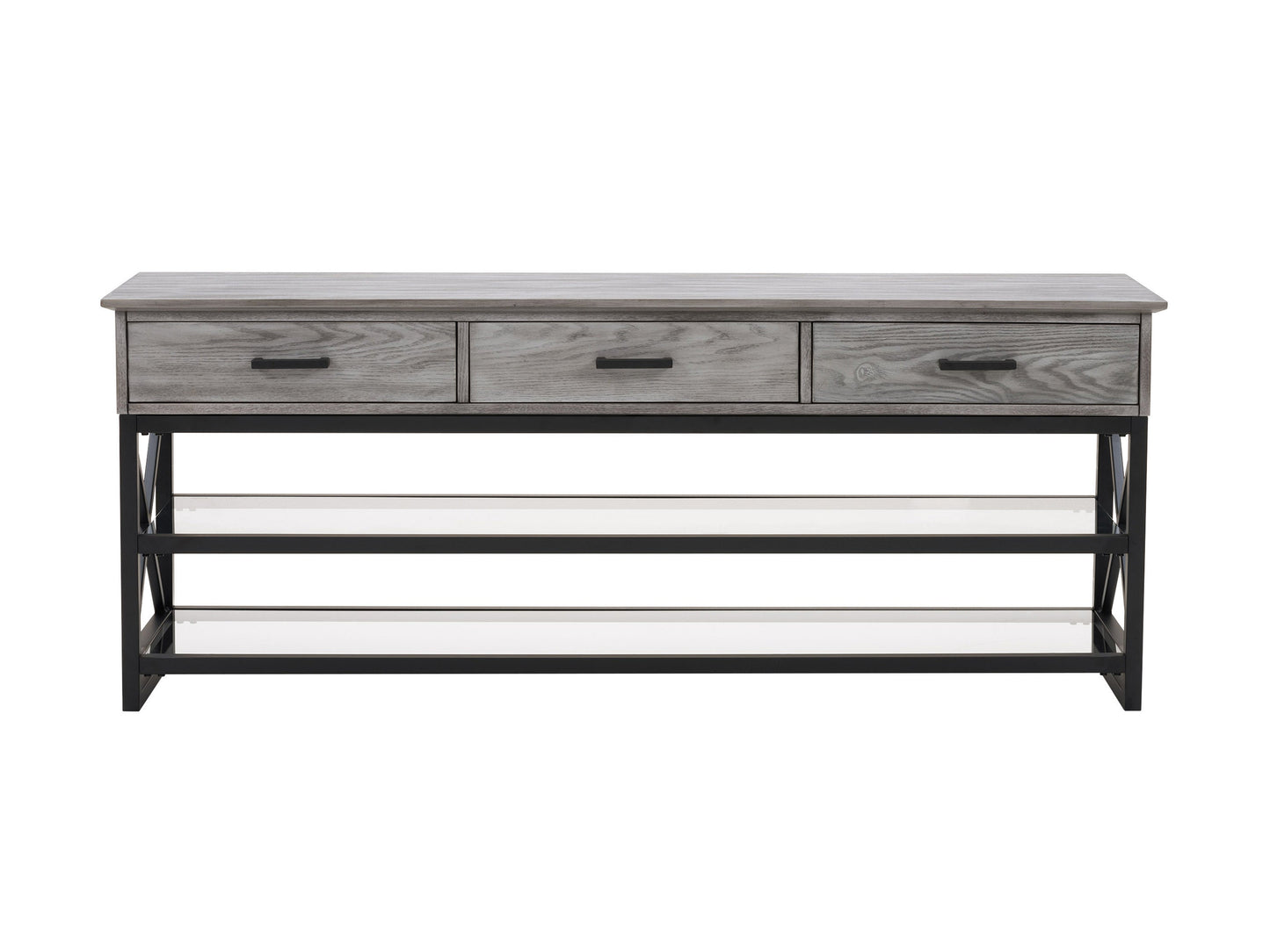 whitewash grey TV Bench for TVs up to 75" Houston Collection product image by CorLiving#color_whitewash-grey