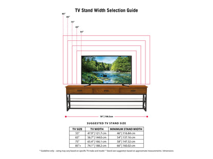 whitewash grey TV Bench for TVs up to 95" Houston Collection infographic by CorLiving#color_cherry-brown