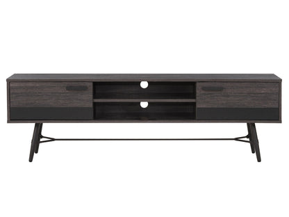 distressed carbon grey black duotone Mid Century Modern TV Stand for TVs up to 85" Aurora Collection product image by CorLiving#color_distressed-carbon-grey-black-duotone