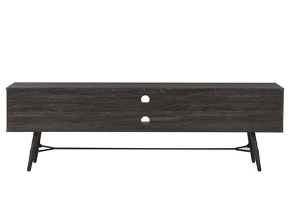 distressed carbon grey black duotone Mid Century Modern TV Stand for TVs up to 85" Aurora Collection product image by CorLiving#color_distressed-carbon-grey-black-duotone