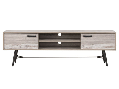 distressed light grey white duotone Mid Century Modern TV Stand for TVs up to 85" Aurora Collection product image by CorLiving#color_distressed-light-grey-white-duotone