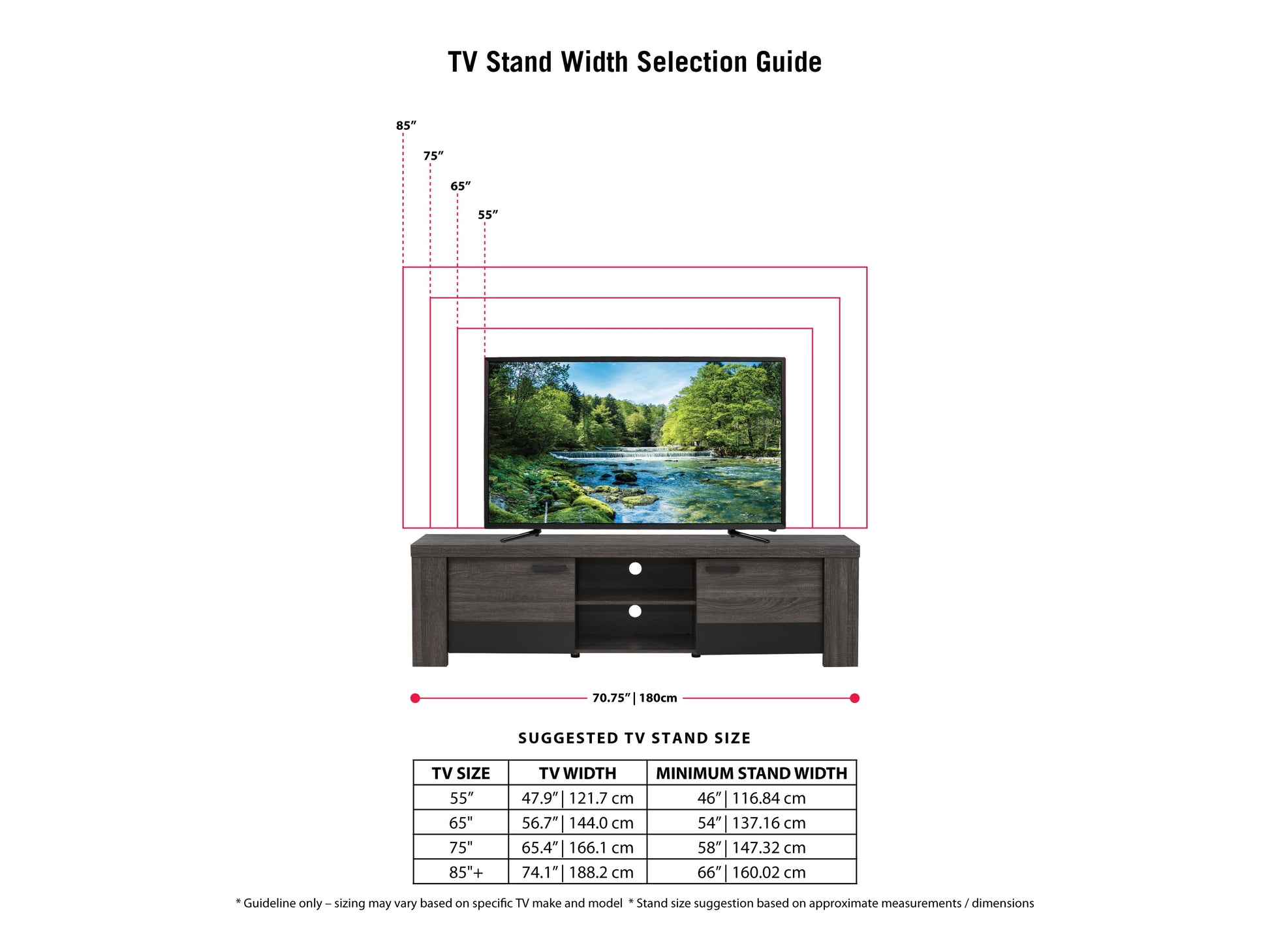 distressed carbon grey black duotone Modern TV Stand with Doors for TVs up to 85" Joliet Collection infographic by CorLiving#color_distressed-carbon-grey-black-duotone