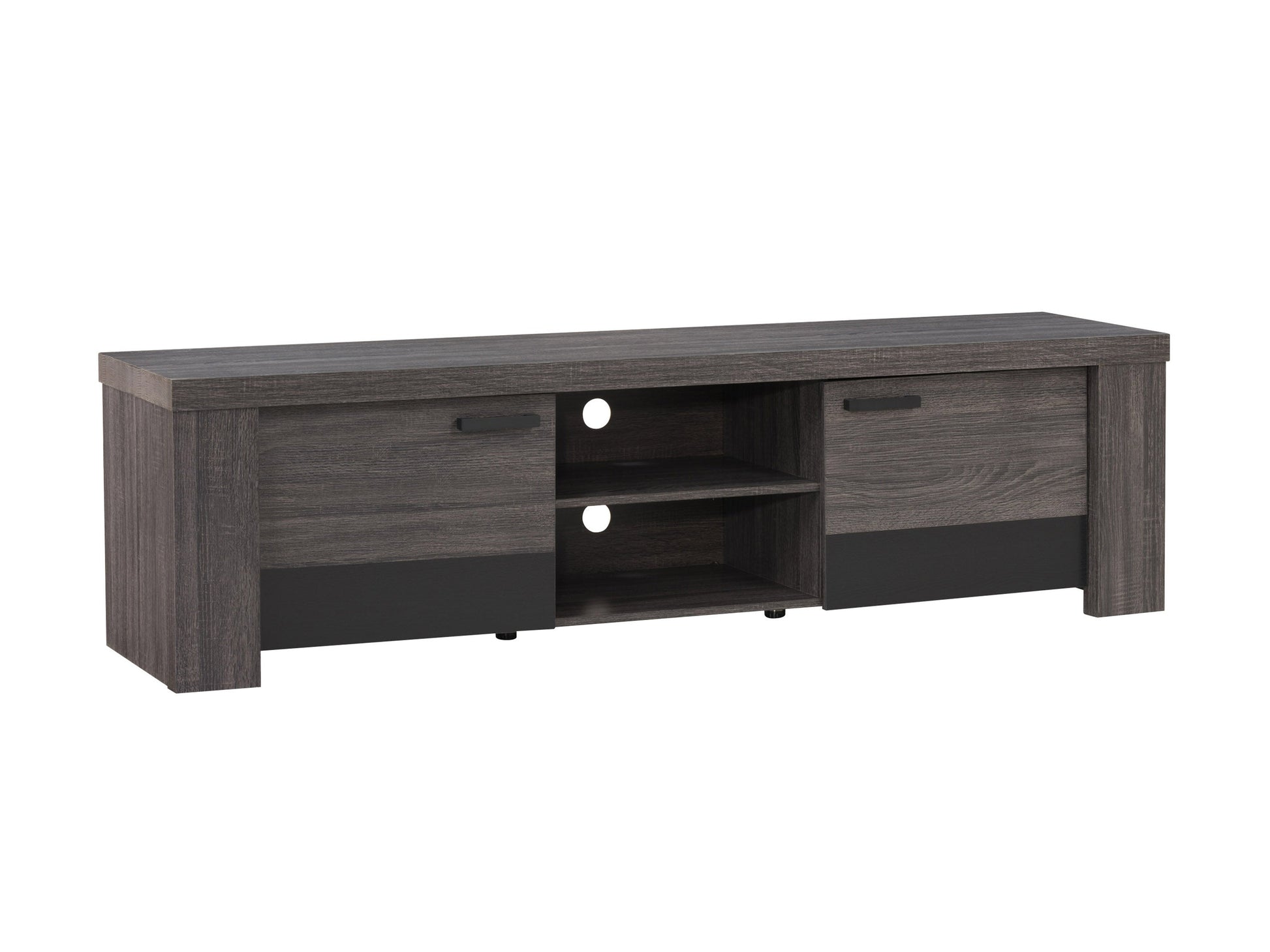 distressed carbon grey black duotone Modern TV Stand with Doors for TVs up to 85" Joliet Collection product image by CorLiving#color_distressed-carbon-grey-black-duotone