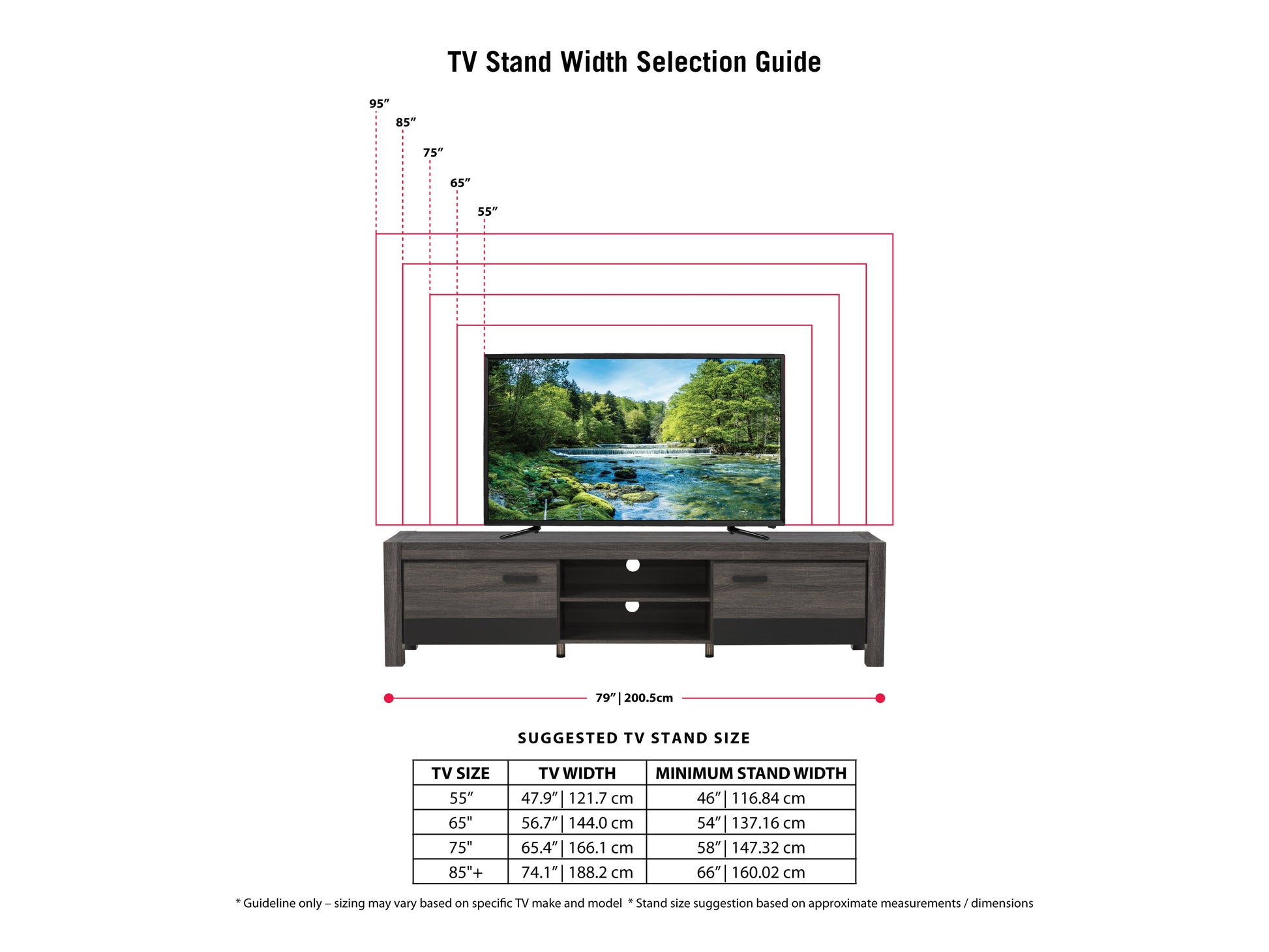 distressed carbon grey black duotone Modern TV Stand with Doors for TVs up to 95" Joliet Collection infographic by CorLiving#color_distressed-carbon-grey-black-duotone