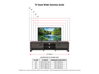 distressed carbon grey black duotone Modern TV Stand with Doors for TVs up to 95" Joliet Collection infographic by CorLiving#color_distressed-carbon-grey-black-duotone