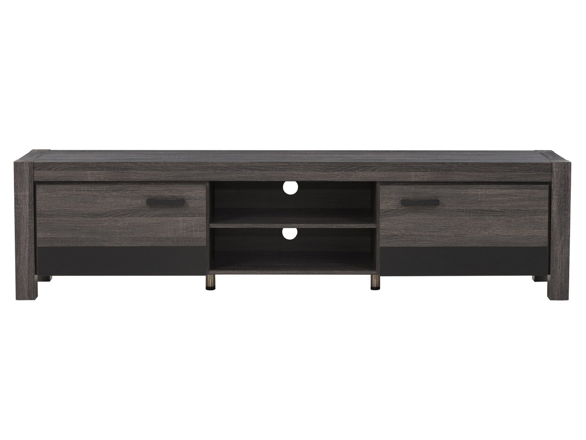 distressed carbon grey black duotone Modern TV Stand with Doors for TVs up to 95" Joliet Collection product image by CorLiving#color_distressed-carbon-grey-black-duotone