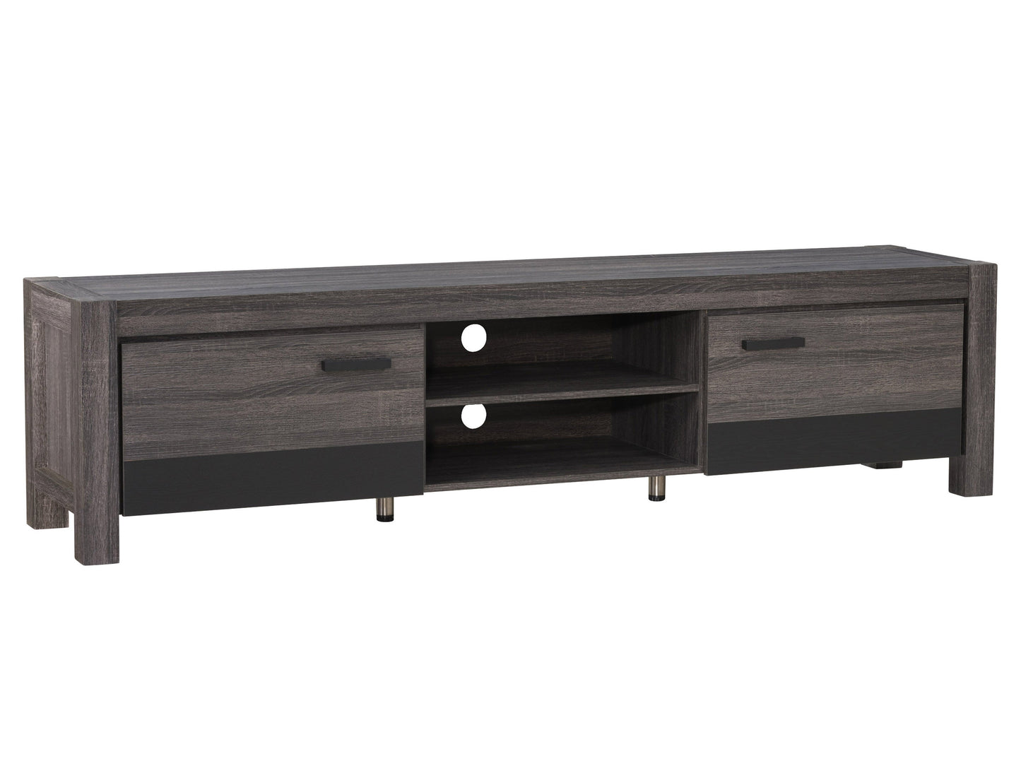 distressed carbon grey black duotone Modern TV Stand with Doors for TVs up to 95" Joliet Collection product image by CorLiving#color_distressed-carbon-grey-black-duotone