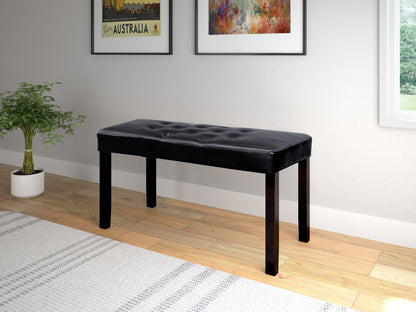 black Upholstered Bench Fresno Collection lifestyle scene by CorLiving#color_fresno-black