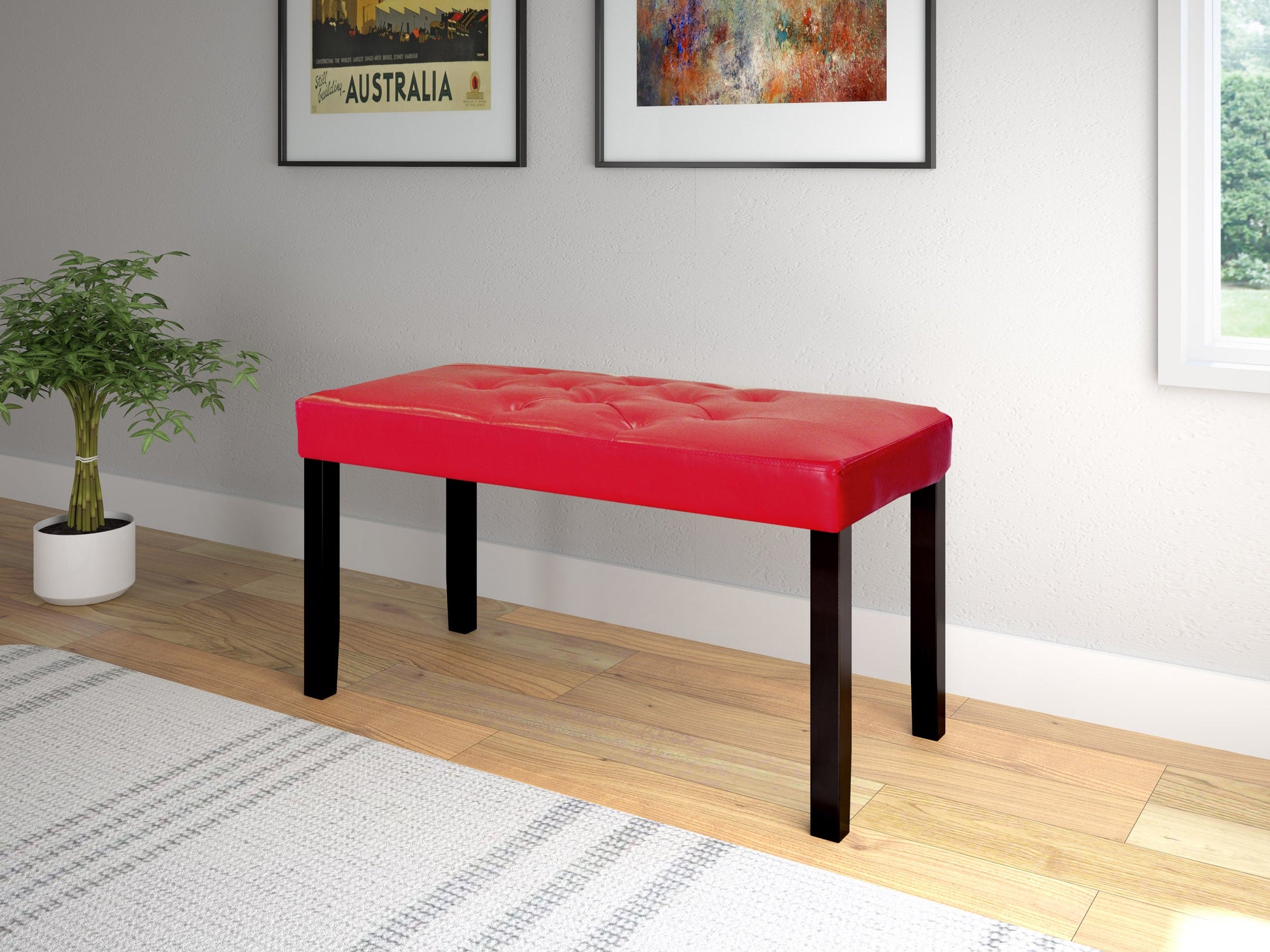red Entryway Bench Fresno Collection lifestyle scene by CorLiving#color_fresno-red