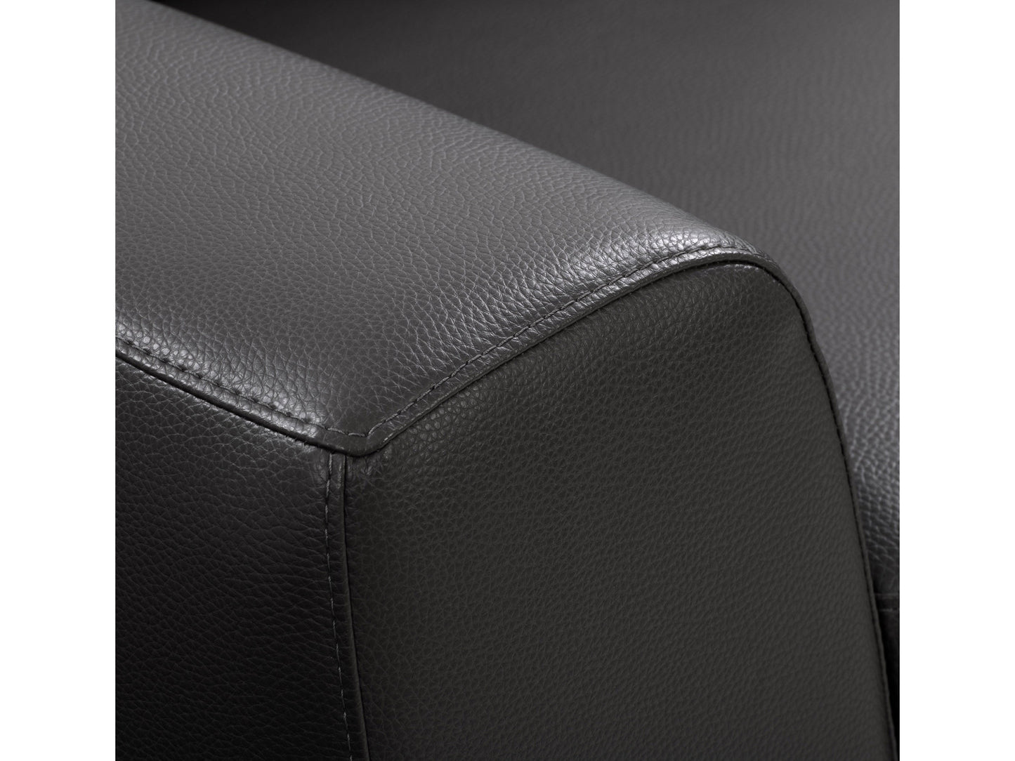 black Faux Leather Loveseat London collection detail image by CorLiving#color_black