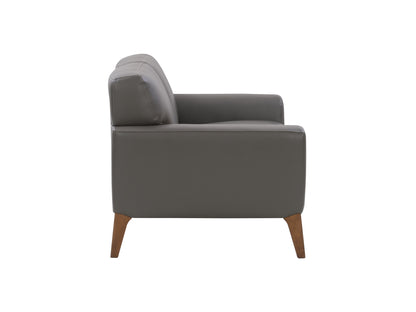 grey Faux Leather Loveseat London collection product image by CorLiving#color_grey