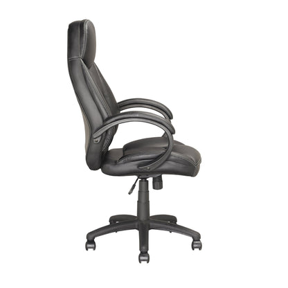 black Office Chair with Lumbar Support Erin Collection product image by CorLiving#color_black