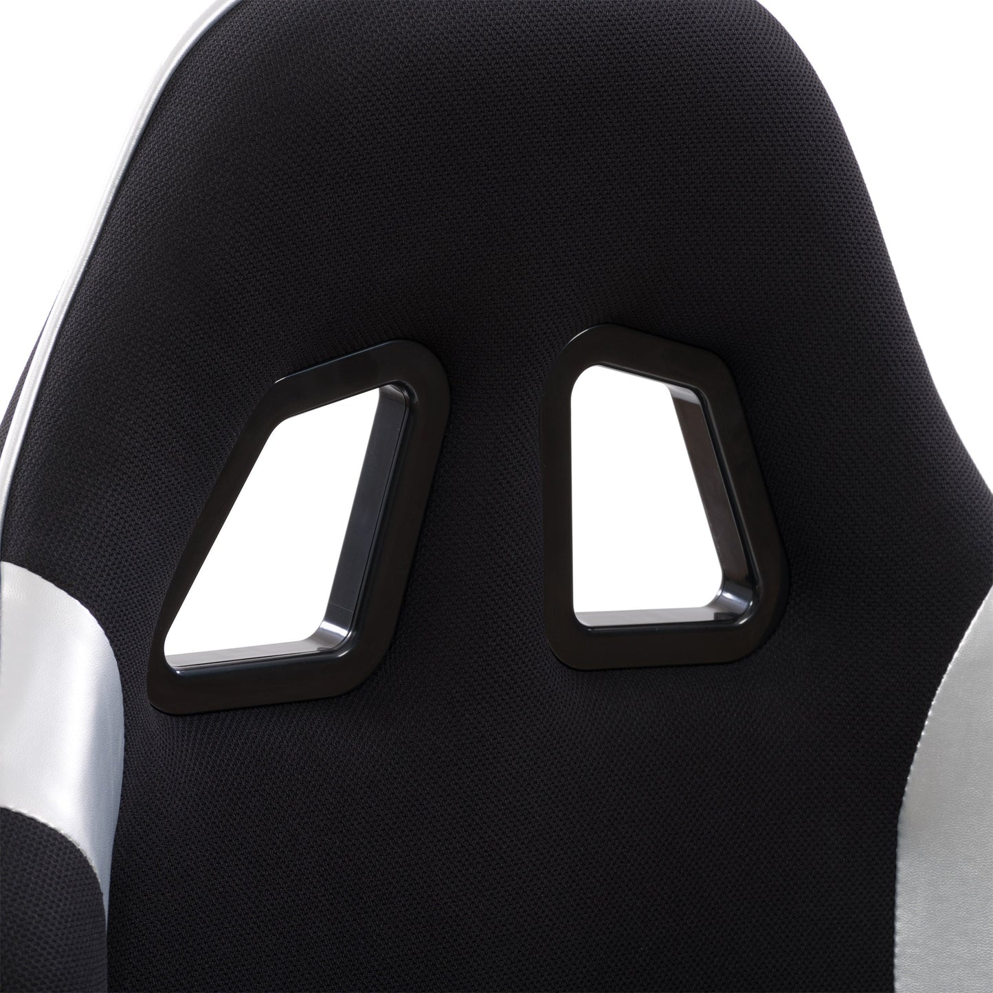 black and silver Ergonomic Gaming Chair Workspace Collection detail image by CorLiving#color_black-and-silver