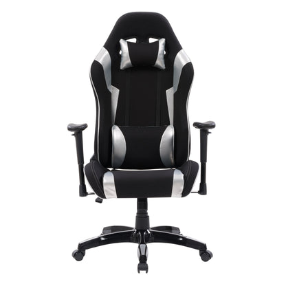 black and silver Ergonomic Gaming Chair Workspace Collection product image by CorLiving#color_black-and-silver