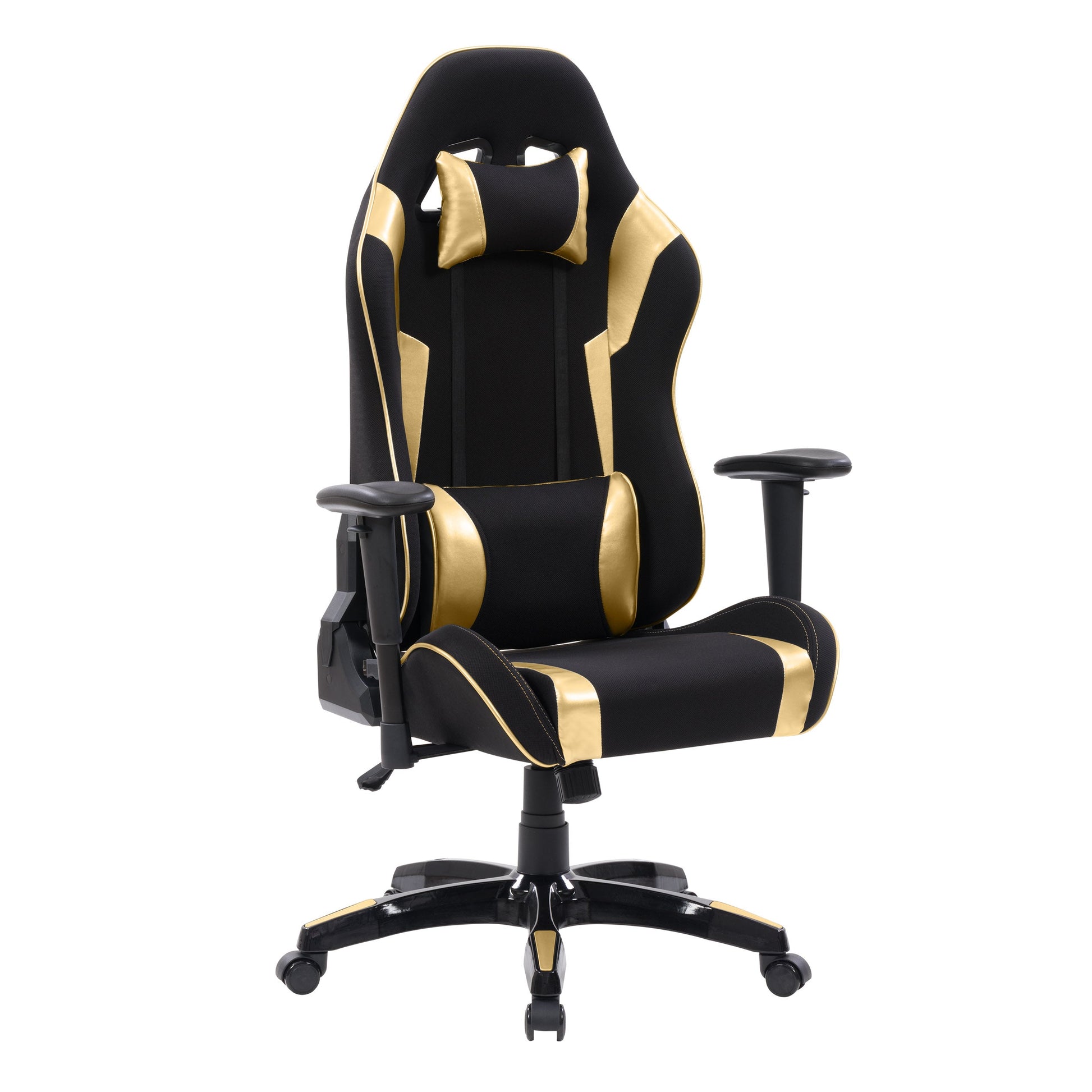 black and gold Ergonomic Gaming Chair Workspace Collection product image by CorLiving#color_black-and-gold