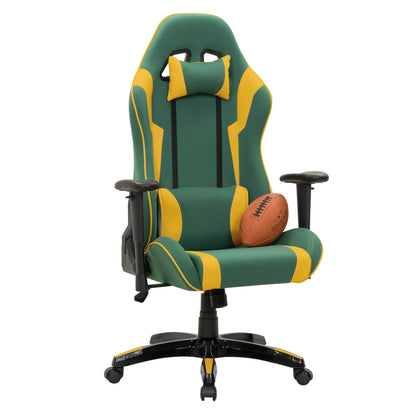 green and yellow Ergonomic Gaming Chair Workspace Collection detail image by CorLiving#color_green-and-yellow