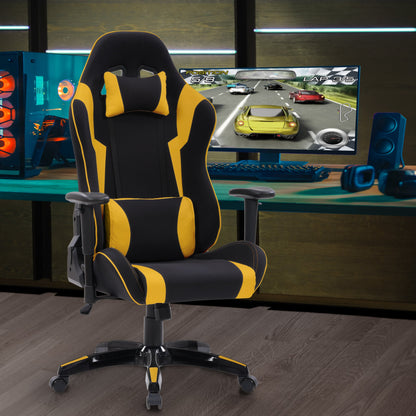 black and yellow Ergonomic Gaming Chair Workspace Collection lifestyle scene by CorLiving#color_black-and-yellow