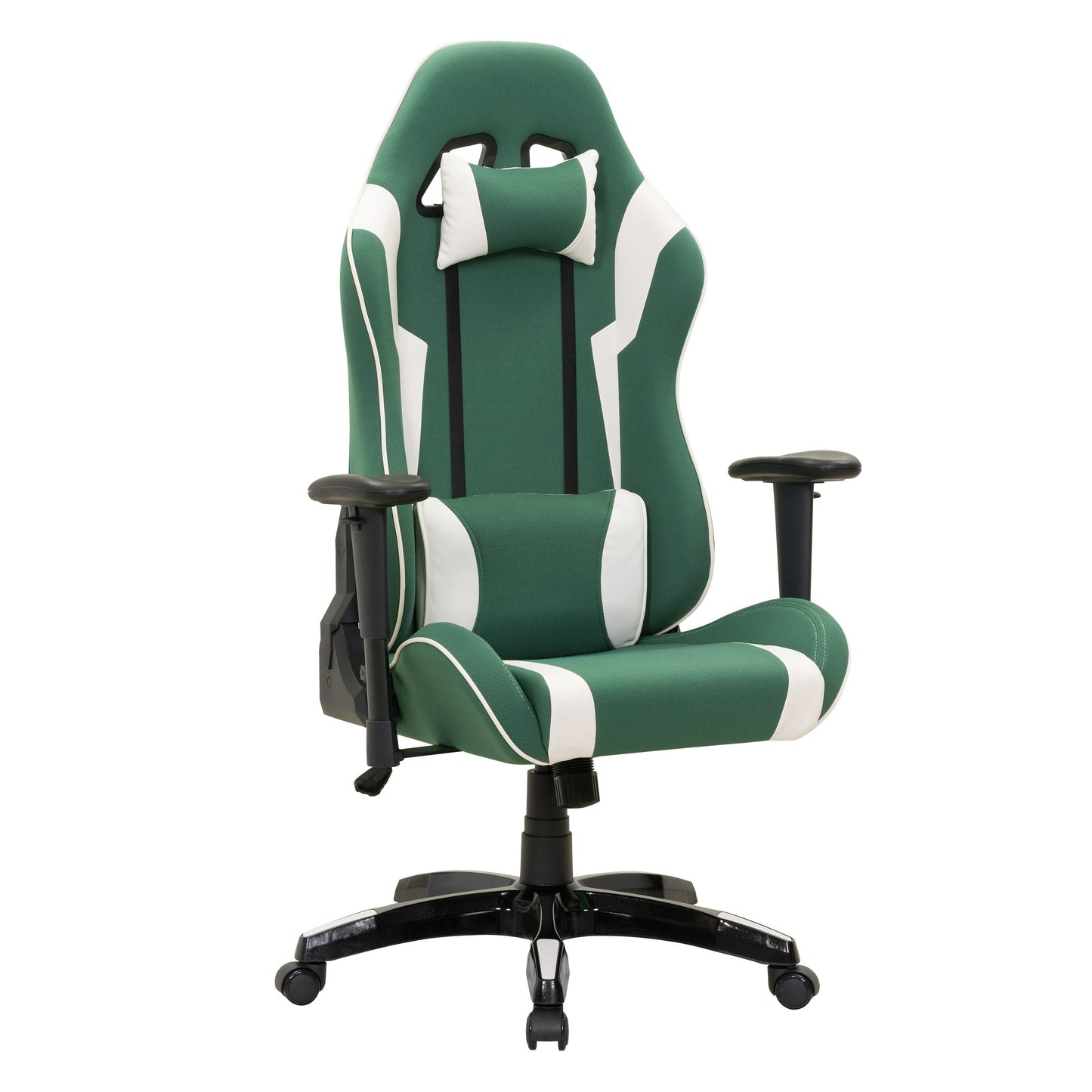 green and white Ergonomic Gaming Chair Workspace Collection product image by CorLiving#color_green-and-white